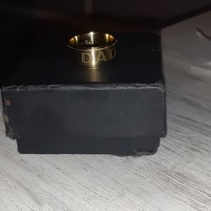 14k gold plated dad band ring